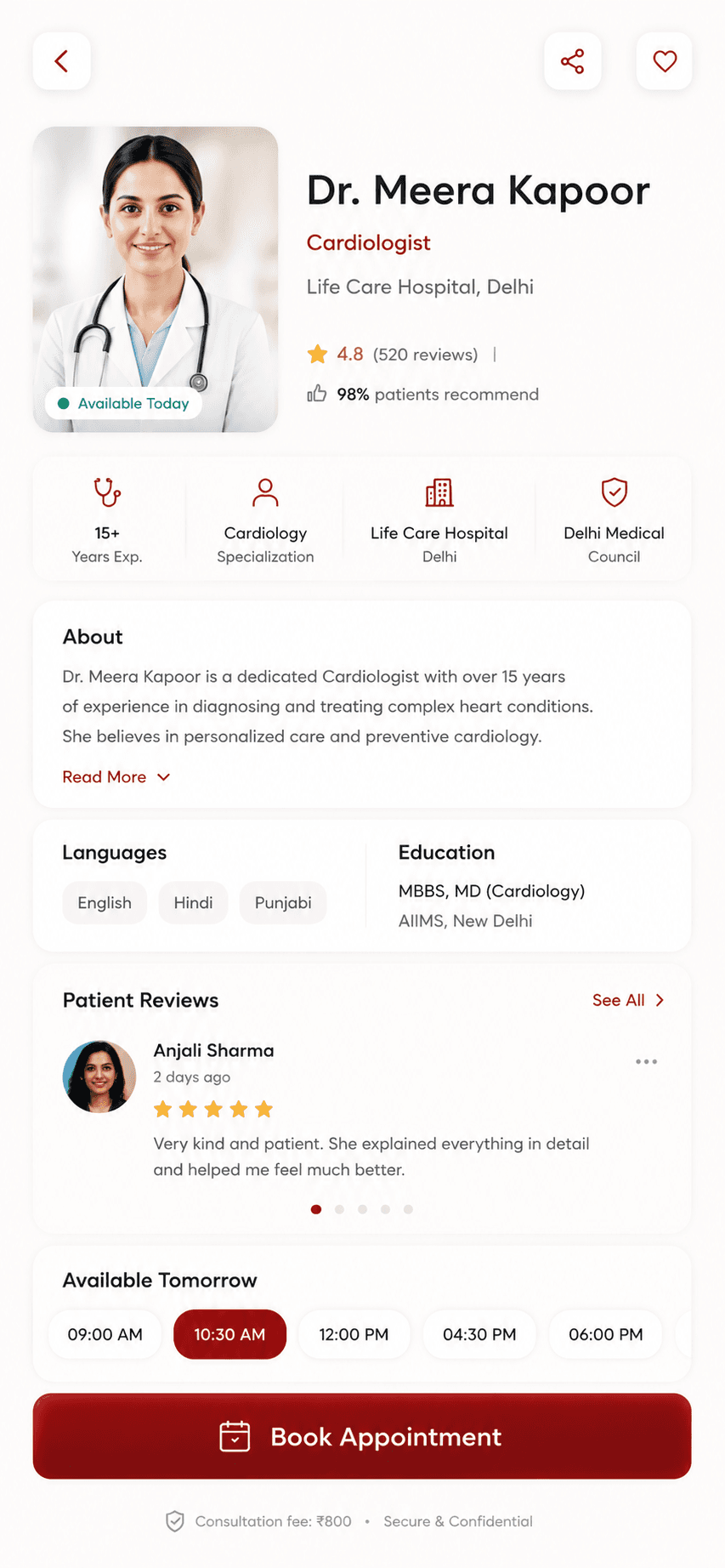 Doctor profile